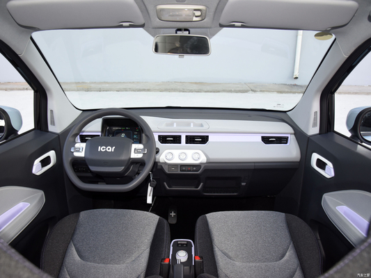 Chery QQ Ice Cream EV Mini Car eléctrico de 3 puertas 4 asientos Velocidad máxima de 100 KM/h para adultos
